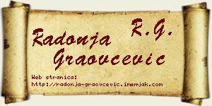 Radonja Graovčević vizit kartica